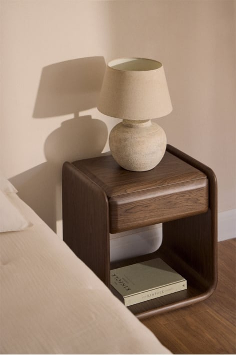 Mesa de cabeceira Greysi MDF - Madeira Escura