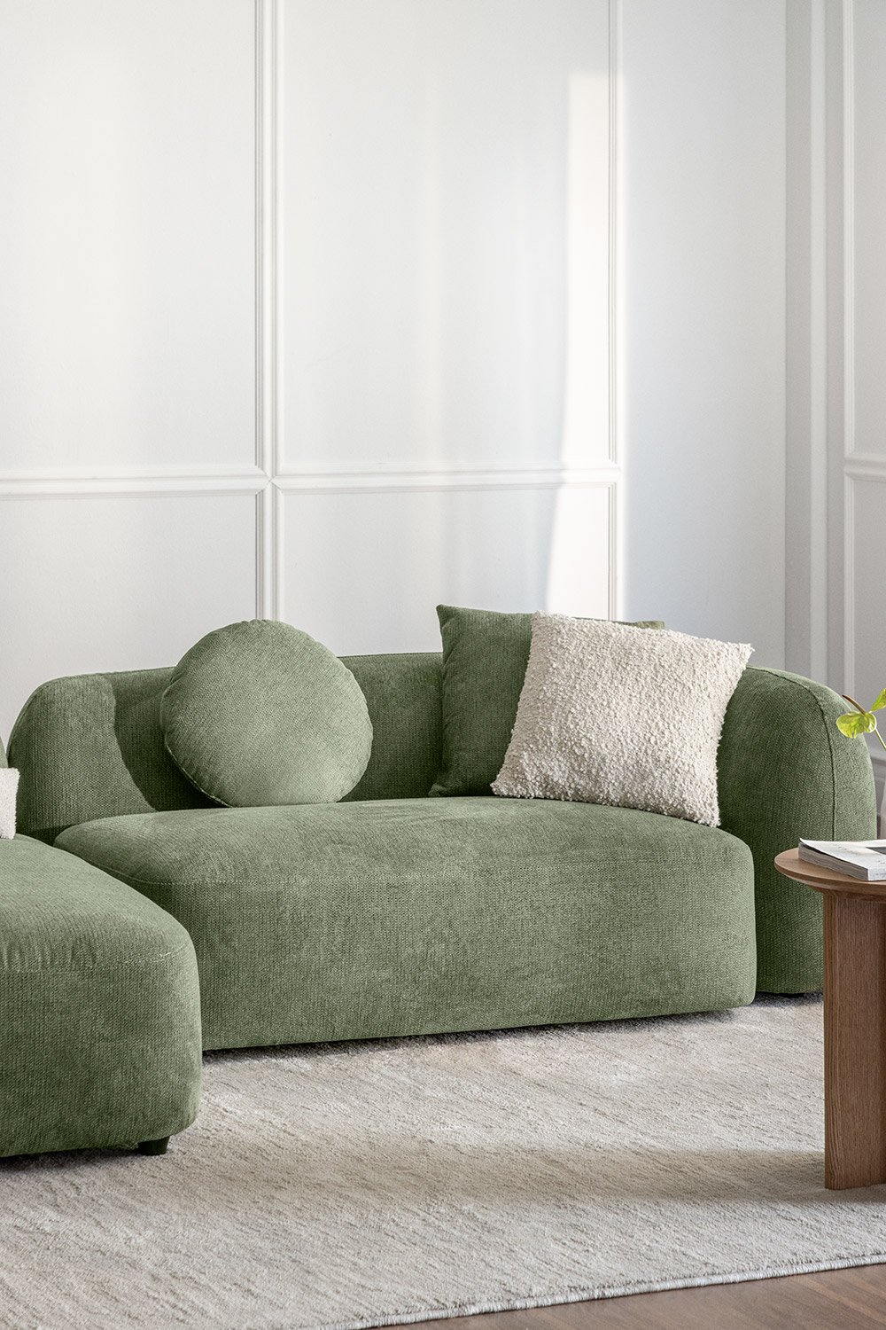 Módulo de canto direito de 2 lugares para sofá modular em chenille Coco, imagem de galeria 1