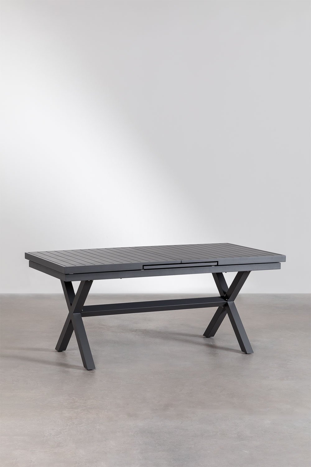 Mesa de jantar retangular extensível de alumínio Karena, imagem de galeria 1