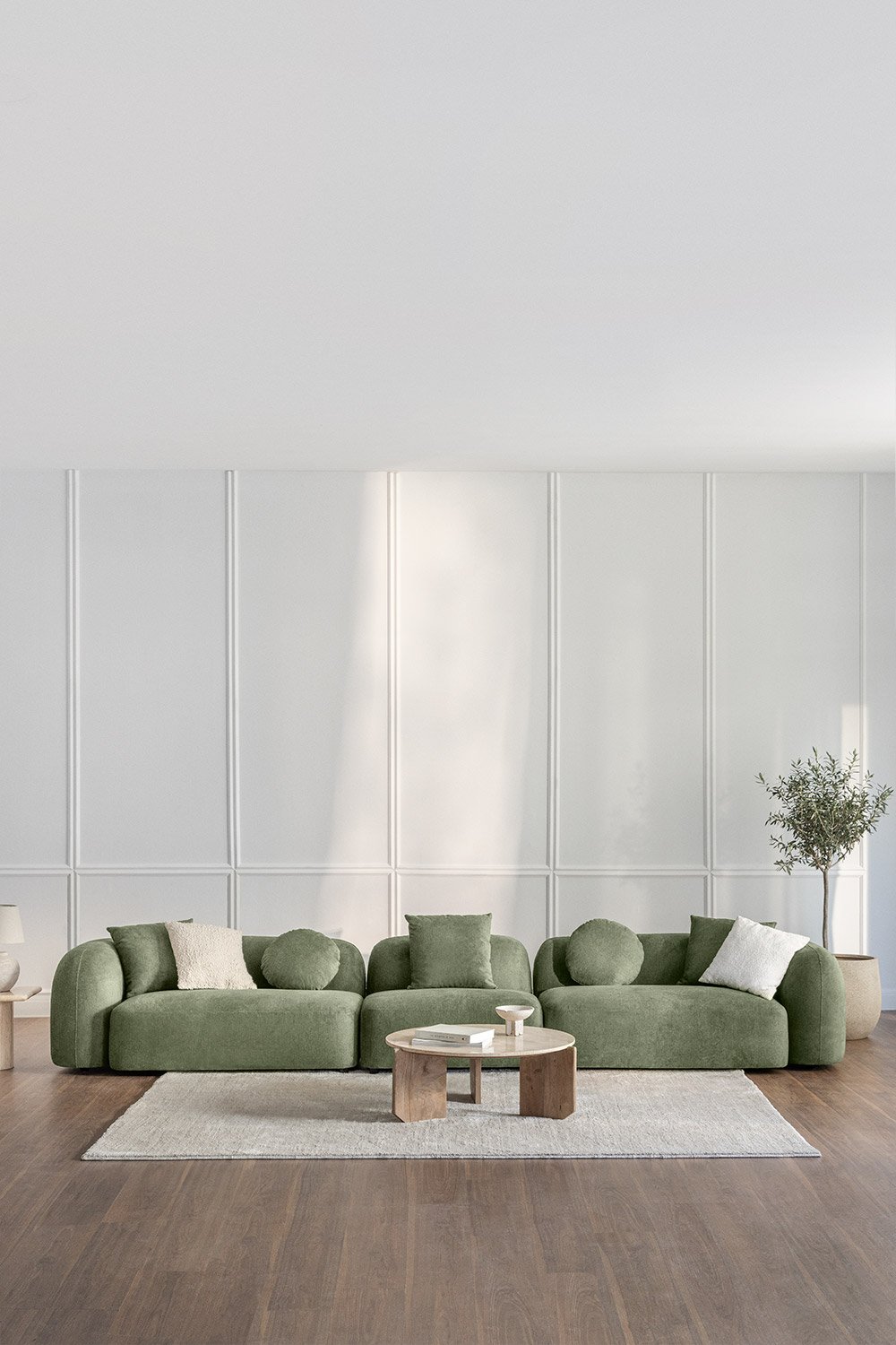 Sofá modular de 3 peças em chenille Coco, imagem de galeria 1