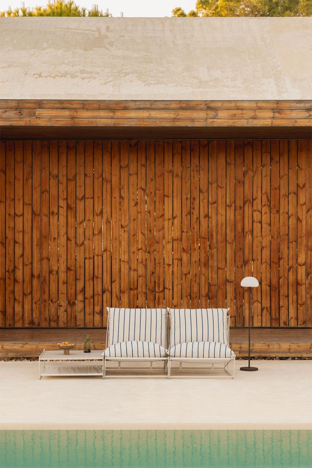 Conjunto de jardim Amaro com sofá modular de 2 peças e mesa lateral conversível, imagem de galeria 1