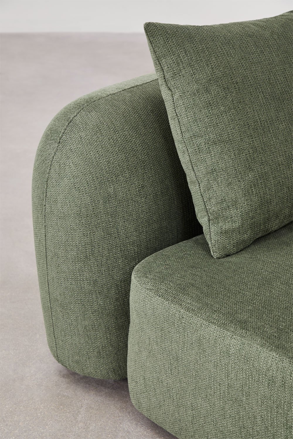 Conjunto de sala de estar com sofá modular de 3 lugares, sofá de 2 lugares e poltrona em chenille Coco, imagem de galeria 2