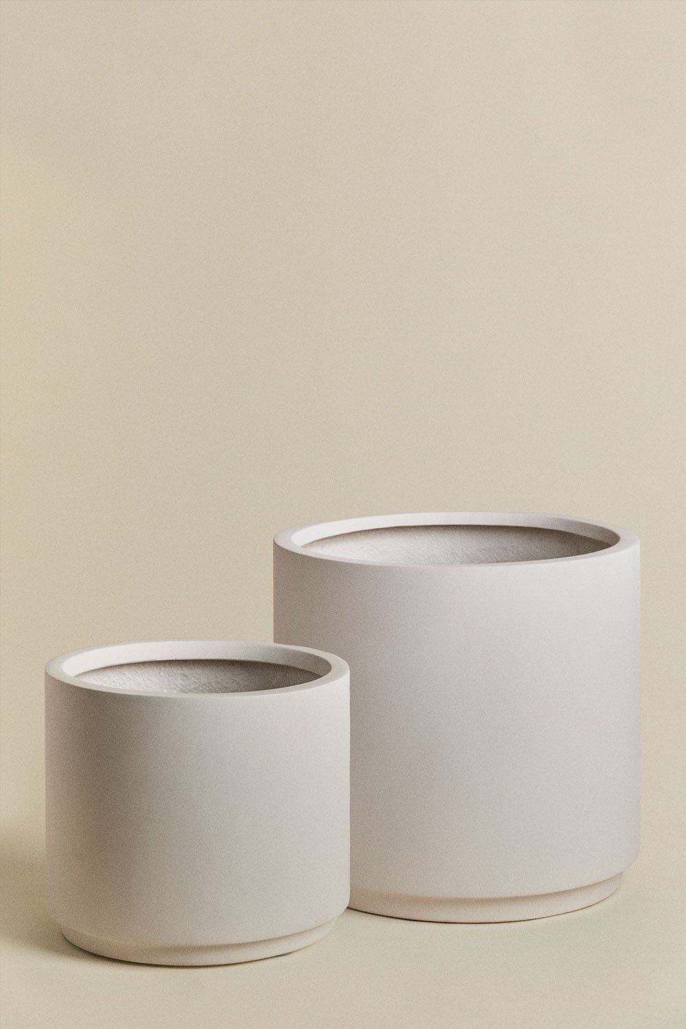 Conjunto de 2 vasos de exterior Ø45 cm / Ø35 cm em polystone Saturn, imagem de galeria 1