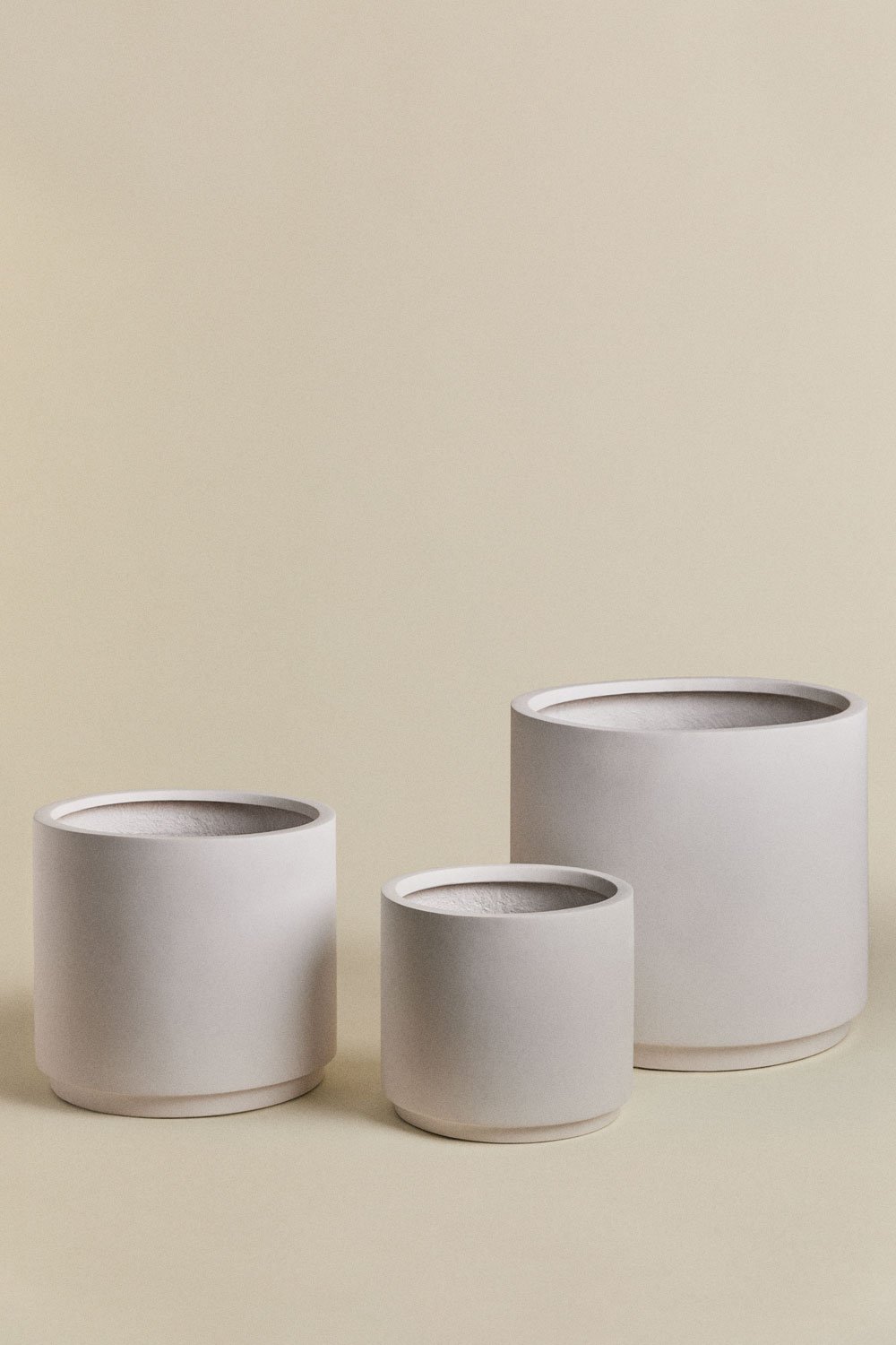 Conjunto de 3 vasos de exterior Ø45 cm / Ø35 cm / Ø25 cm em polystone Saturn, imagem de galeria 1