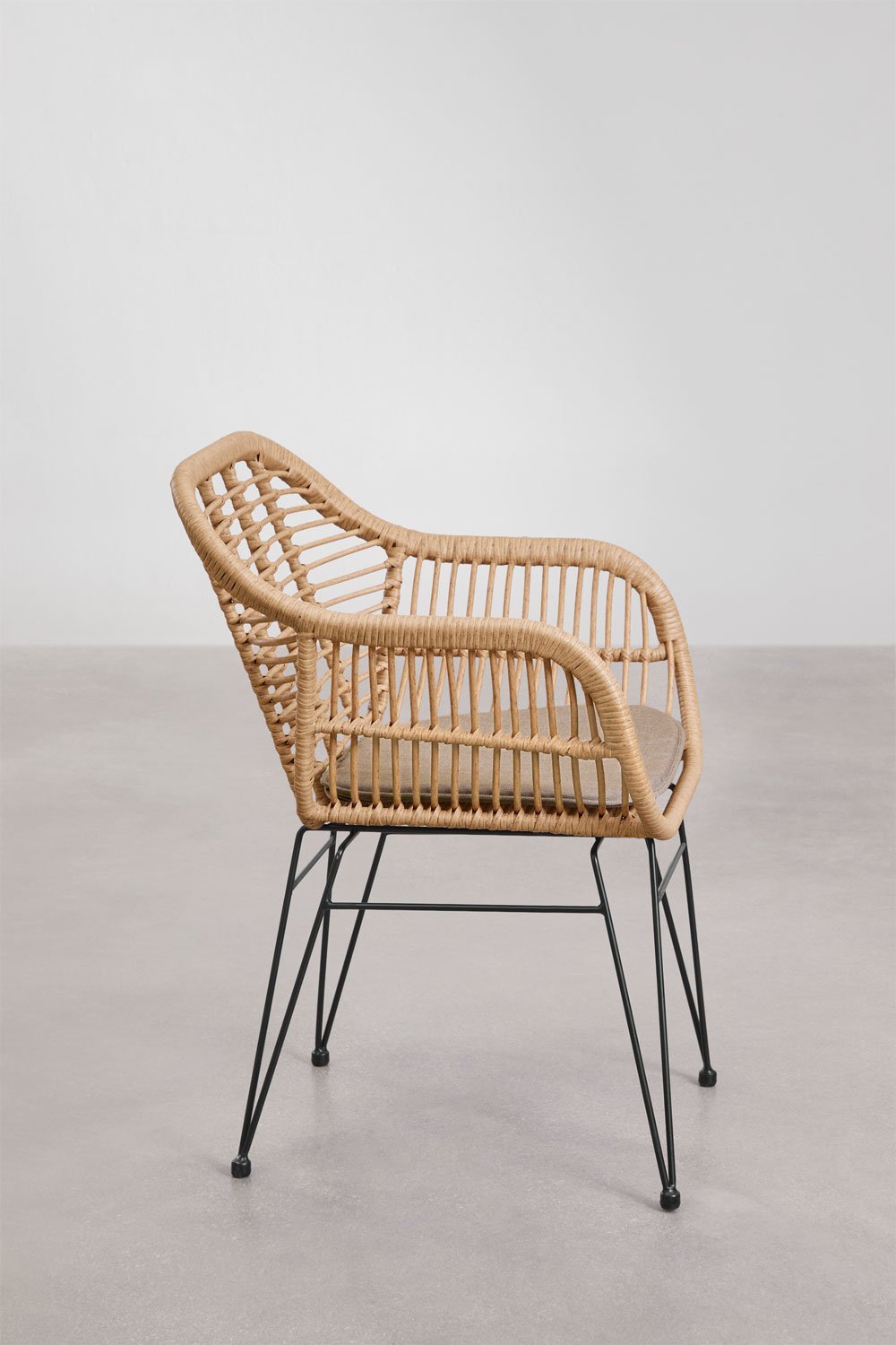 Pacote de 4 cadeiras de jantar de vime sintético Zole, imagem de galeria 2