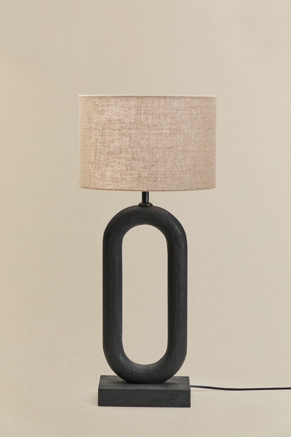 Candeeiro de mesa em madeira de manga Tiberia, imagem de galeria 1