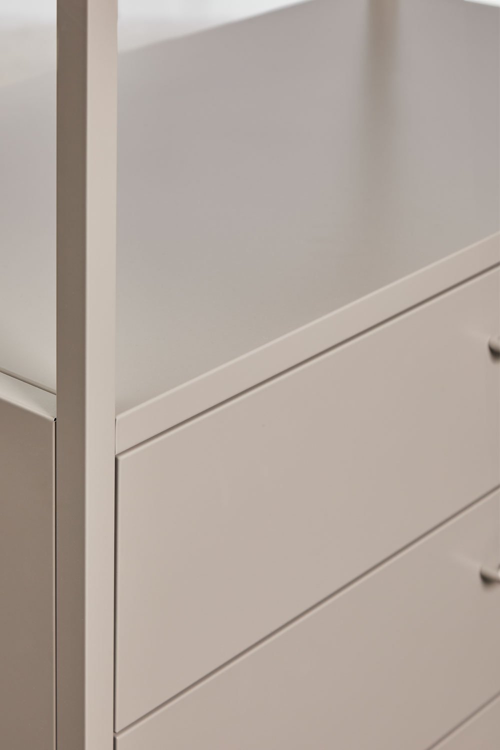 Guarda-roupa modular aberto Janine de 2 peças com cabideiro e gavetas, imagem de galeria 8