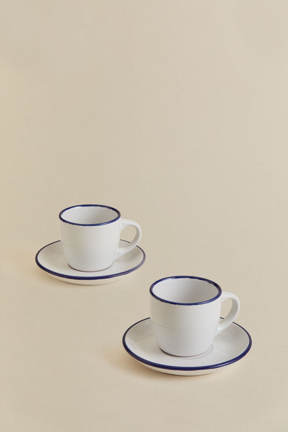 Pacote de 2 xícaras de café em grés Ronilena com pires, 9 cl, imagem de galeria 3