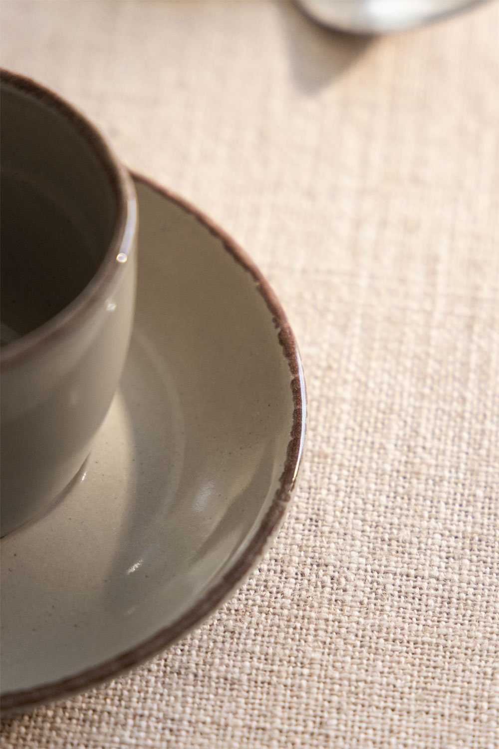 Pacote de 2 xícaras de café em grés Ronilena com pires, 9 cl, imagem de galeria 2