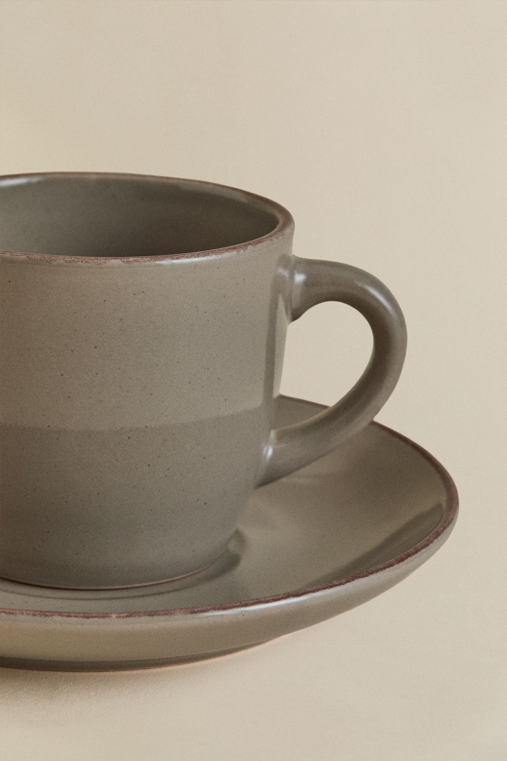 Pacote de 2 xícaras de café em grés Ronilena com pires, 22 cl, imagem de galeria 5