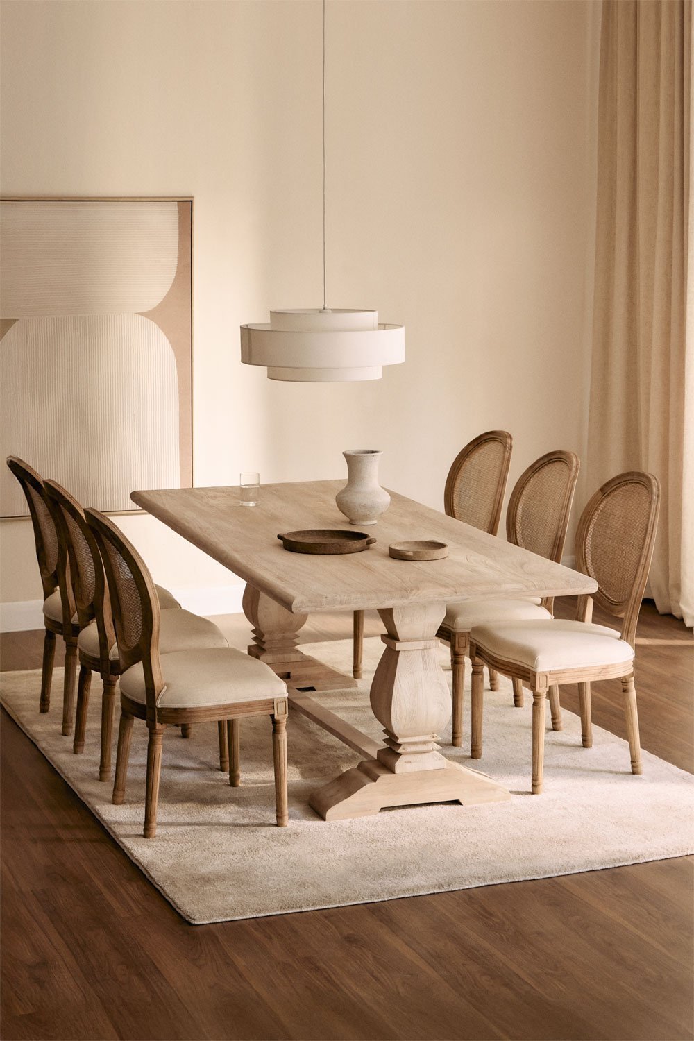Mesa de Jantar Retangular em Madeira de Mango (220x100 cm) Sanzia, imagem de galeria 1
