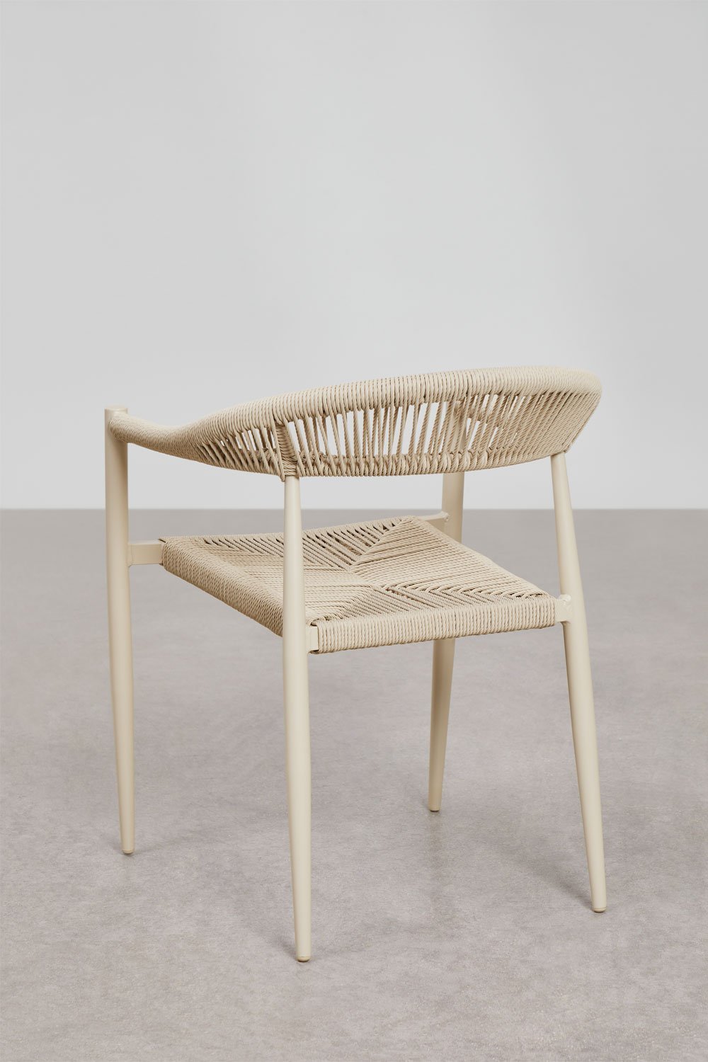 Pacote de 2 cadeiras de jardim empilháveis com braços em alumínio e rattan sintético Amatria, imagem de galeria 4