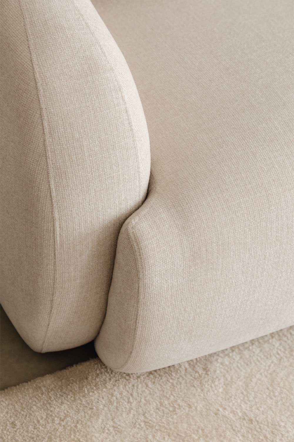 Sofá modular Coquette de chenille de 2 peças com chaise longue, imagem de galeria 2