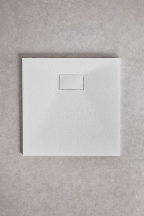 Base de duche em resina SMC quadrada antiderrapante e extrafina 80x80 cm Branco Soho - Branco
