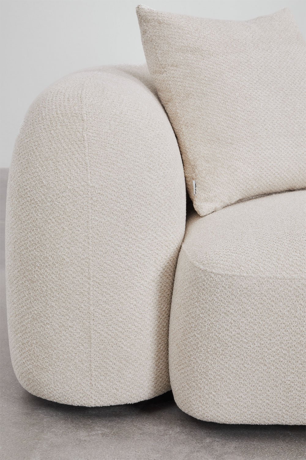 Sofá modular chaise longue direito de 3 peças em chenille Coco, imagem de galeria 2
