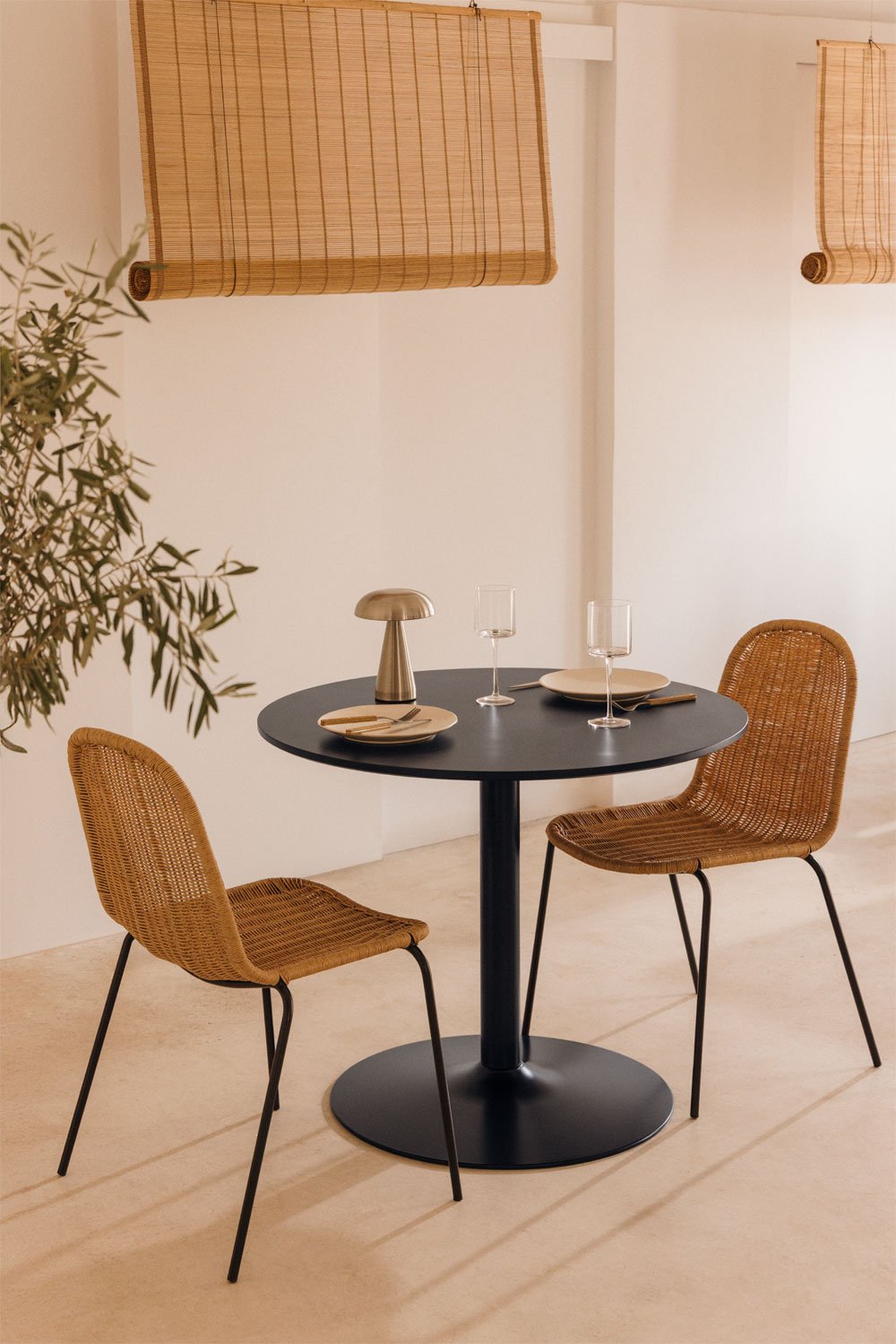 Mesa de Jantar Redonda em MDF e Metal Yvetta , imagem de galeria 1