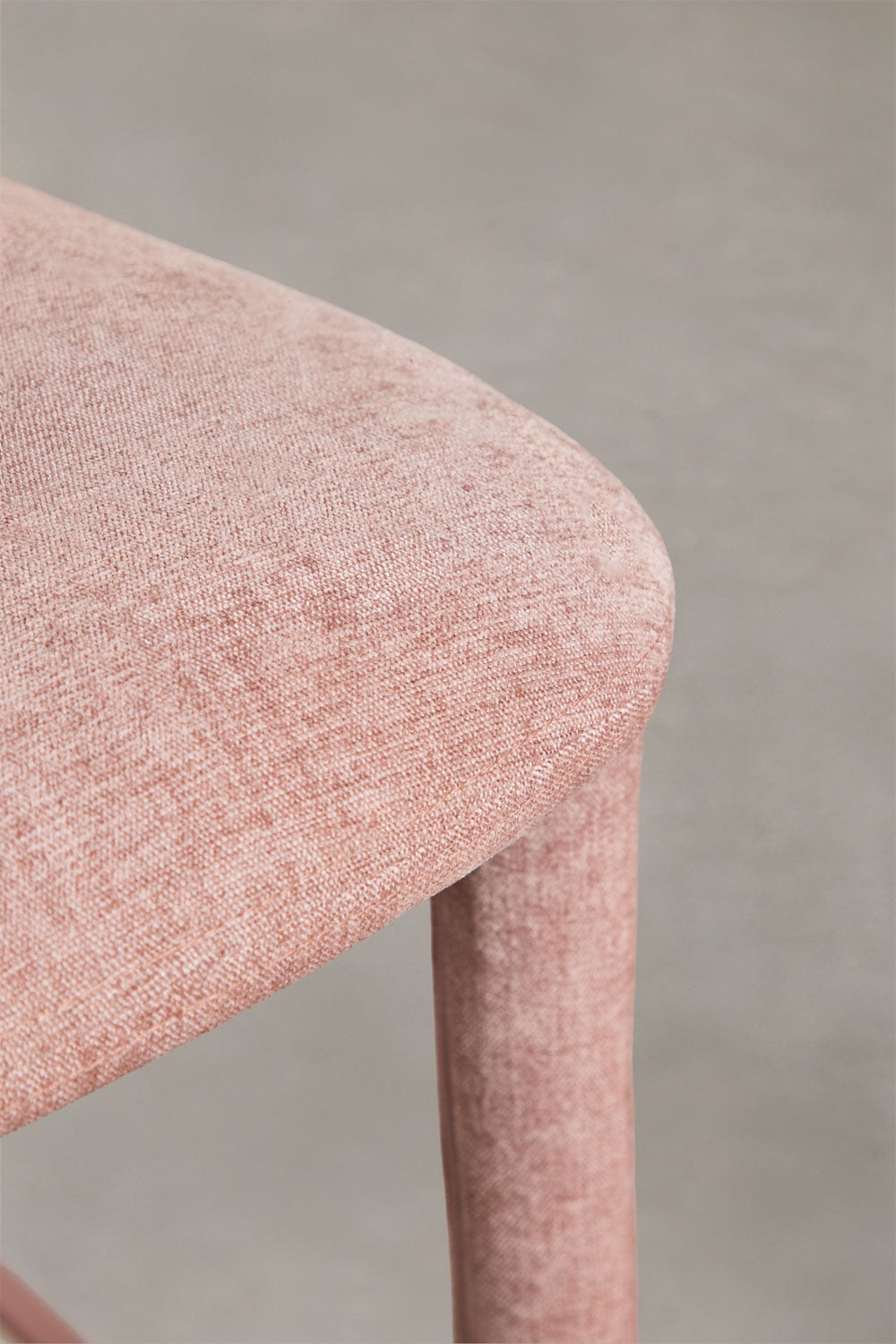 Pack de 2 bancos altos 65 cm com encosto em tecido chenille rosa quartzo Brusel, imagem de galeria 7