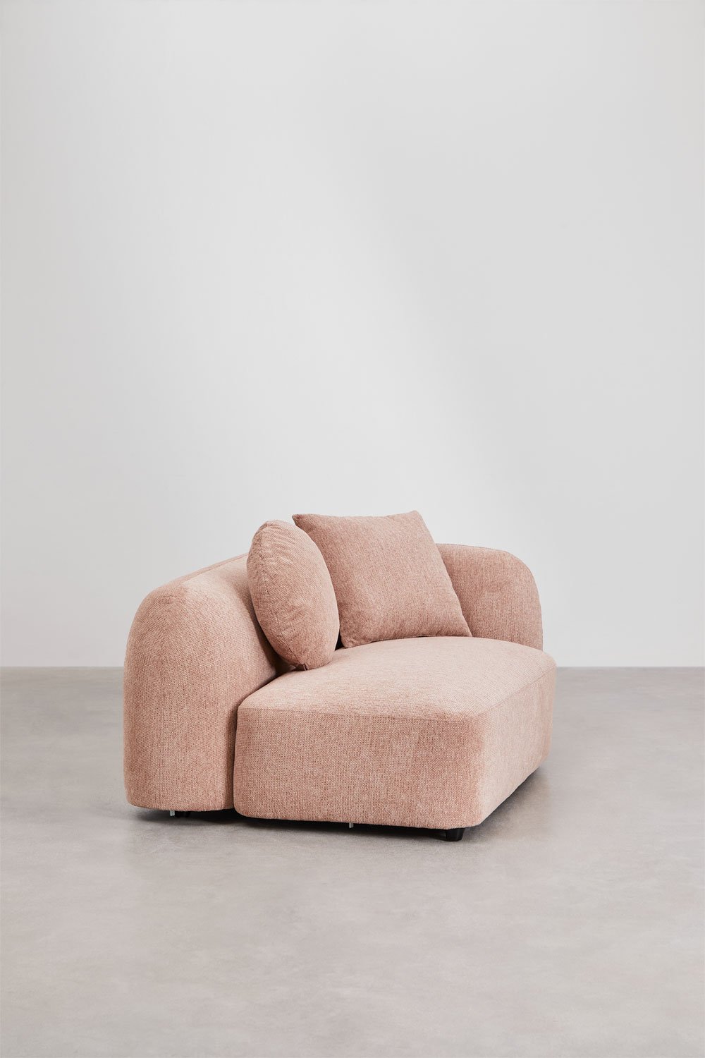 Módulo de canto direito de 2 lugares para sofá modular em chenille Coco, imagem de galeria 4