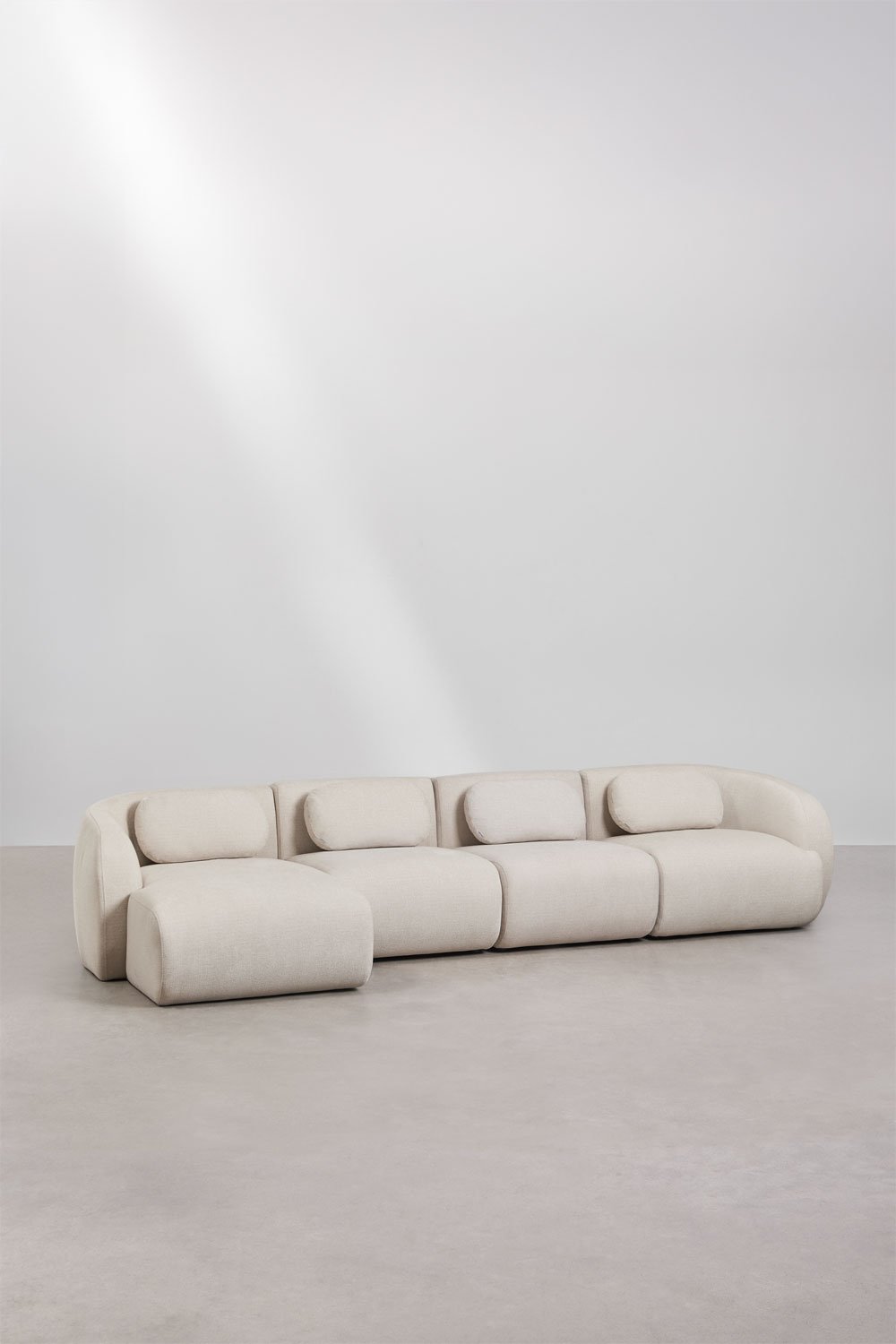 Sofá modular Coquette de 4 peças em chenille com chaise longue lateral esquerda, imagem de galeria 1