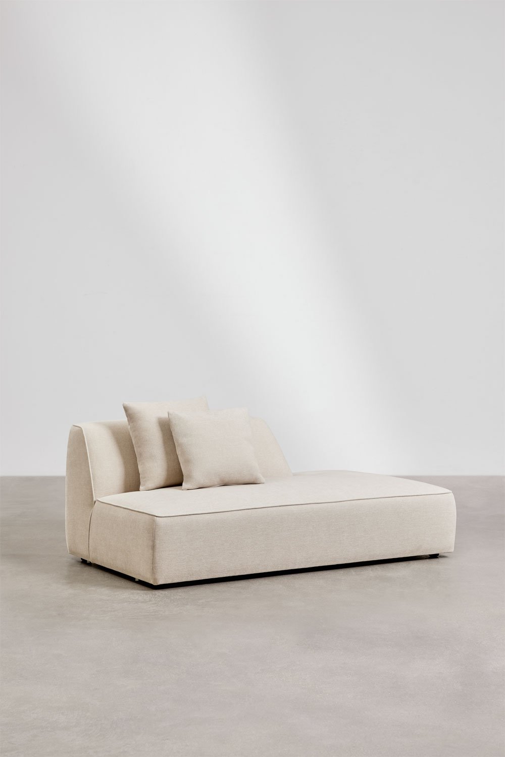 Sofá de canto modular Cardea de 3 peças com chaise longue direita e pufe estofado, imagem de galeria 8