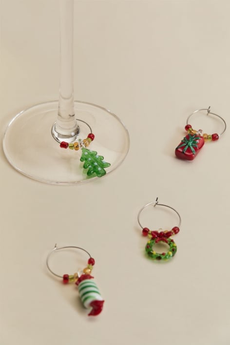 Conjunto de 4 copos de vidro de Natal da Lapônia