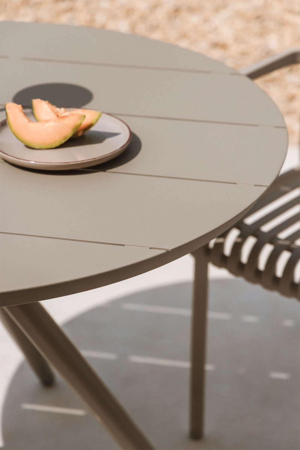 Mesa de jardim redonda em alumínio Valerie, imagem de galeria 2