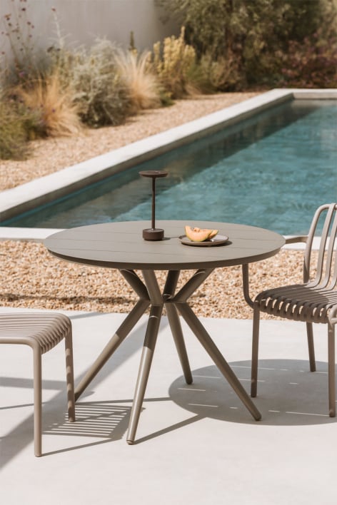 Mesa de jardim redonda em alumínio Valerie