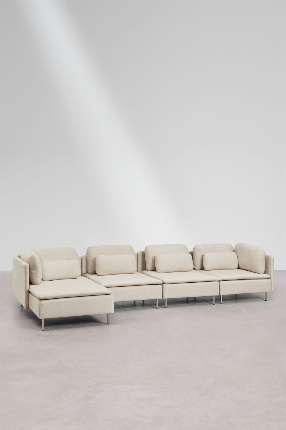 Sofá modular de 4 peças com chaise longue à esquerda e módulo de canto Oriol, imagem de galeria 1