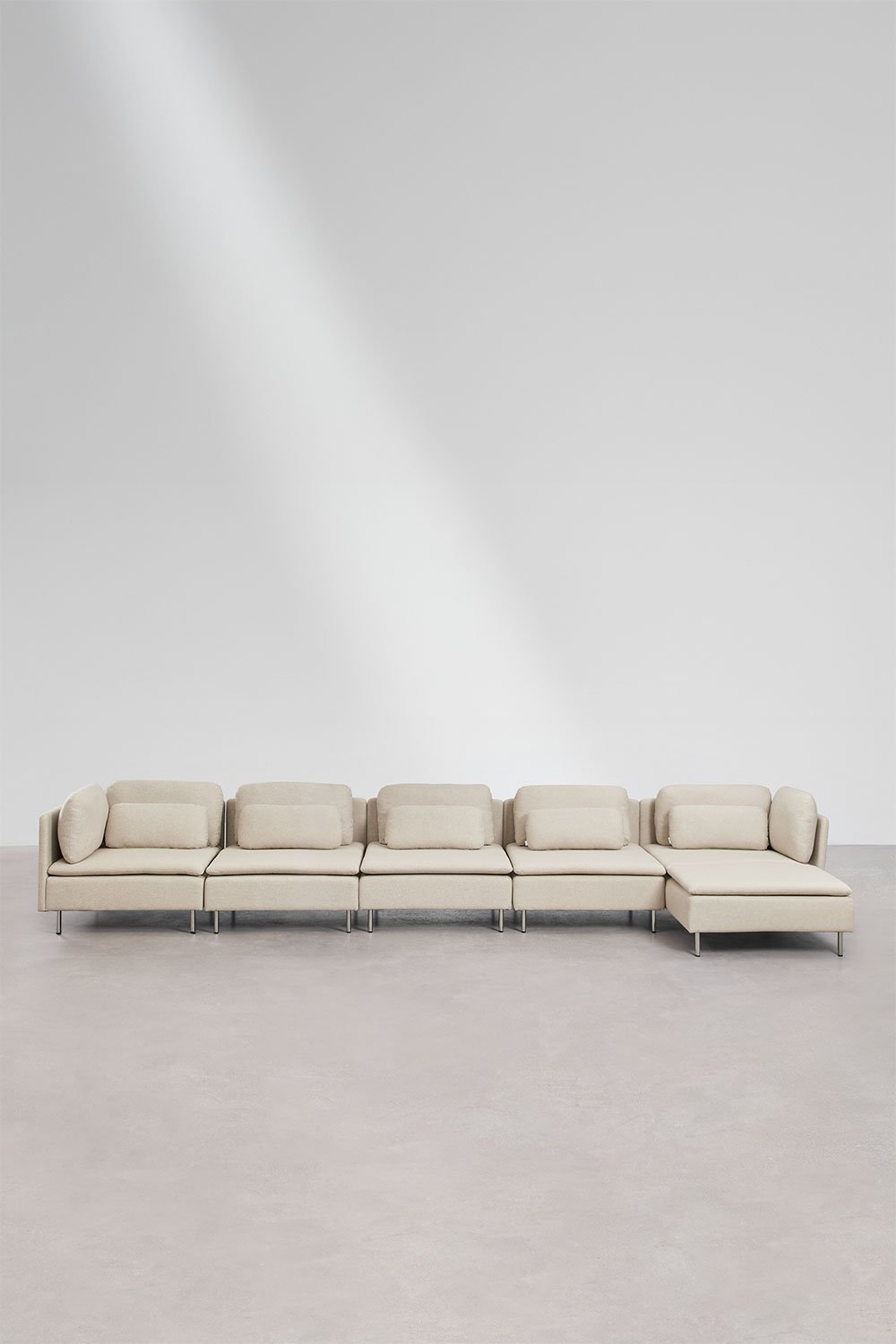 Sofá modular Oriol de 5 peças com chaise longue lateral direita e unidade de canto, imagem de galeria 4