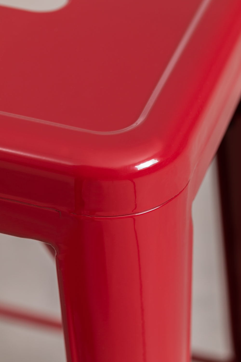 Pack de 4 bancos altos 75 cm em aço vermelho bordô Lix, imagem de galeria 4