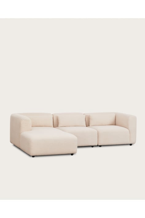Sofá modular Fogler de 3 peças com chaise longue esquerda