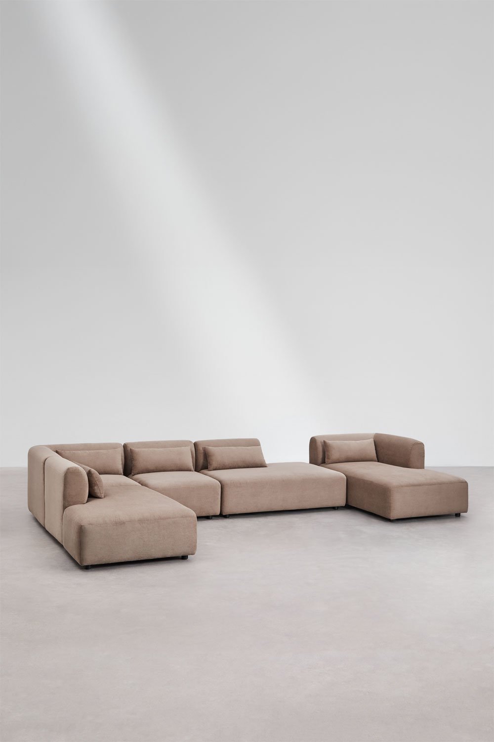 Sofá modular Fogler de 5 peças com chaise longue direita e chaise dupla, imagem de galeria 1