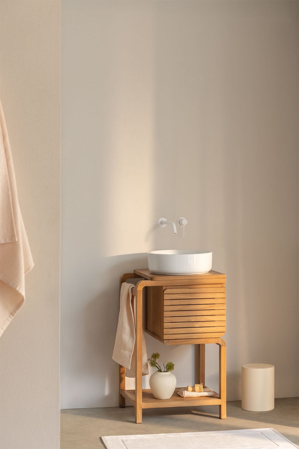 Conjunto de móvel de casa de banho em madeira de teca Bradley, imagem de galeria 1