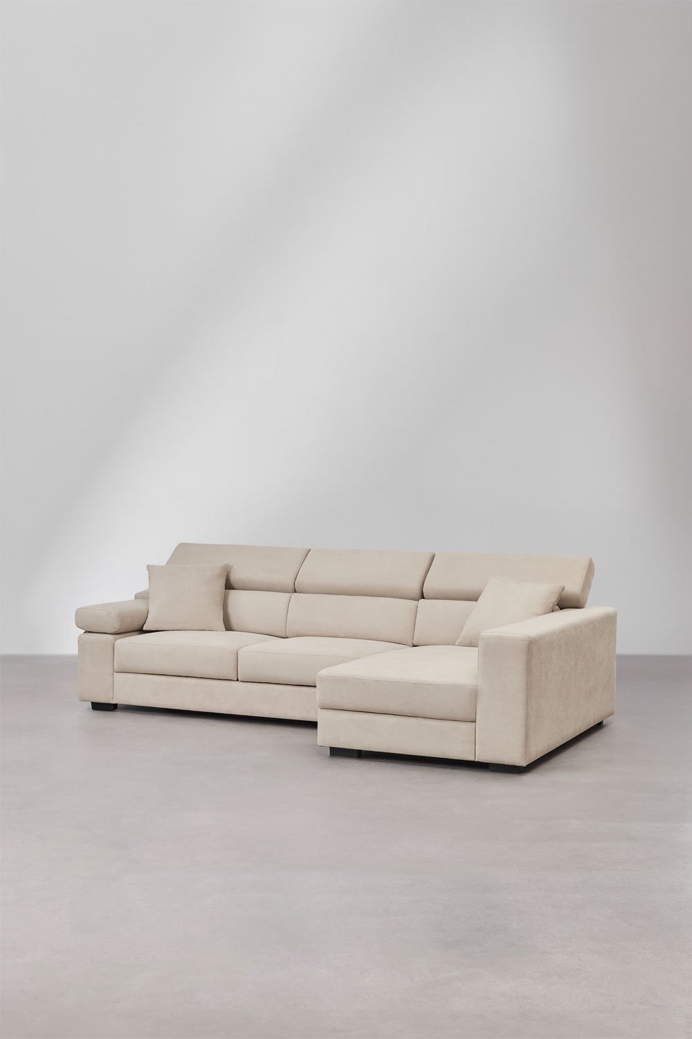 Sofá chaise longue direito de 3 lugares com encosto de cabeça regulável e assentos deslizantes Aramis, imagem de galeria 5