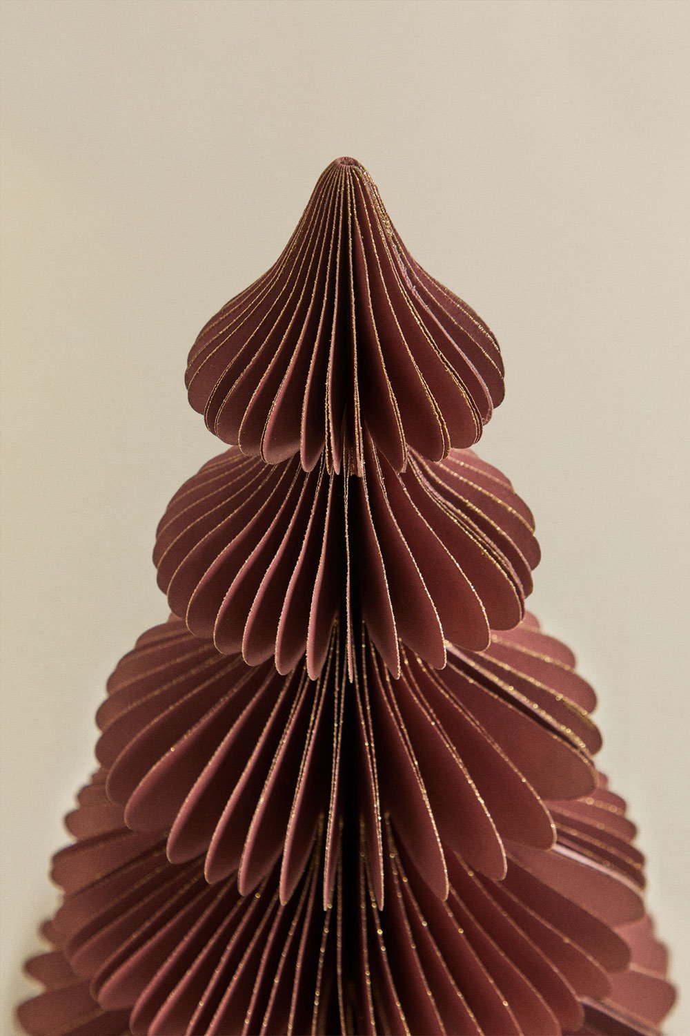 Árvore de Natal 30 cm em papel vermelho cedro com brilho Navira, imagem de galeria 4
