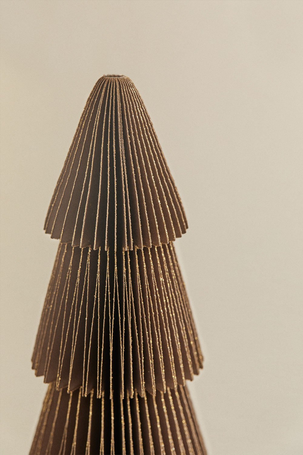 Pack de 2 árvores de Natal 22,5 cm em papel castanho caramelo com brilho Jesper, imagem de galeria 3