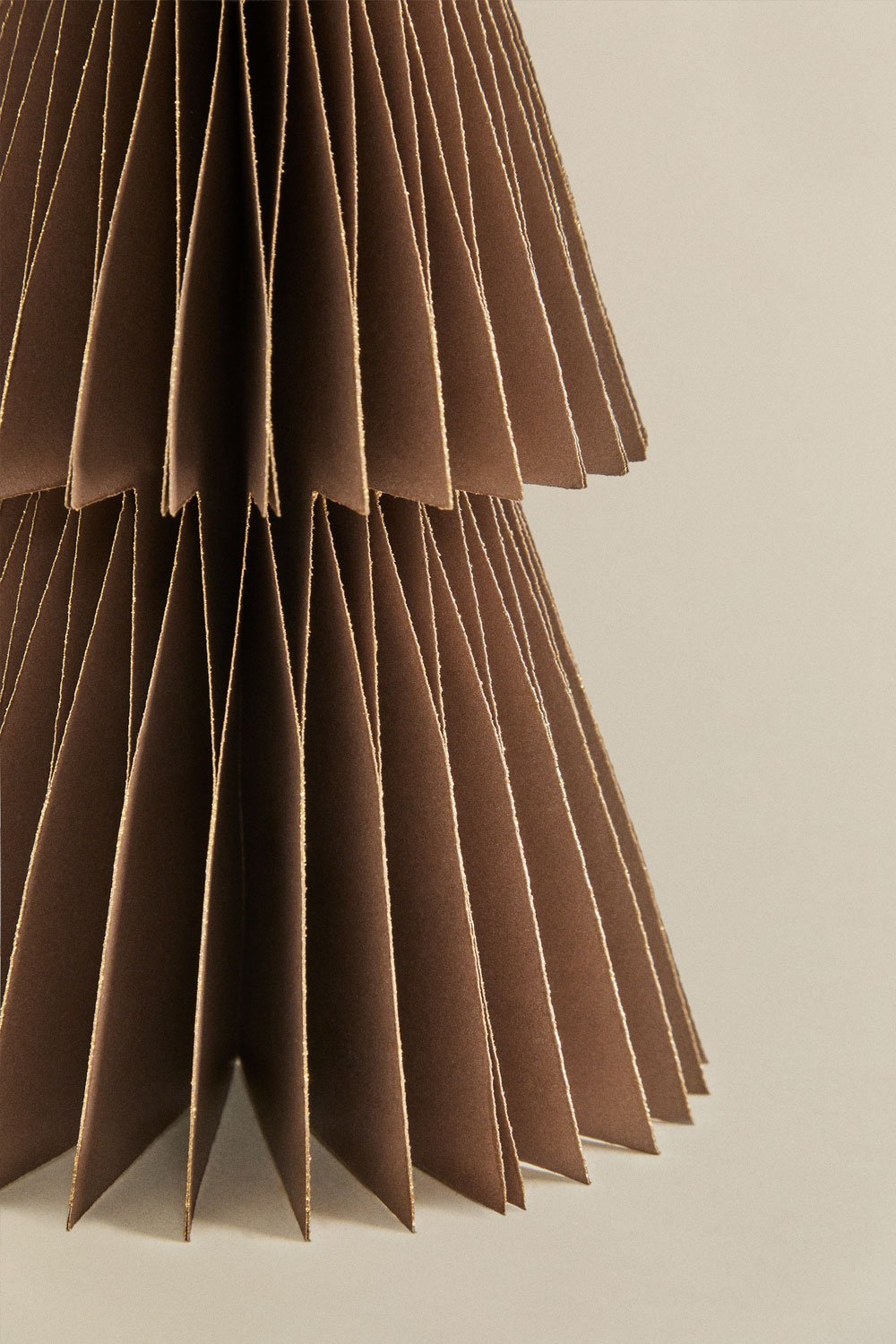 Pack de 2 árvores de Natal 22,5 cm em papel castanho caramelo com brilho Jesper, imagem de galeria 4