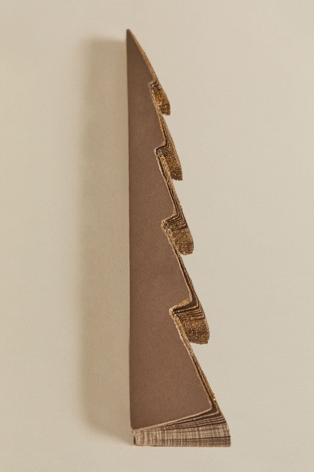 Pack de 2 árvores de Natal 29,5 cm em papel castanho caramelo com brilho Jesper, imagem de galeria 6