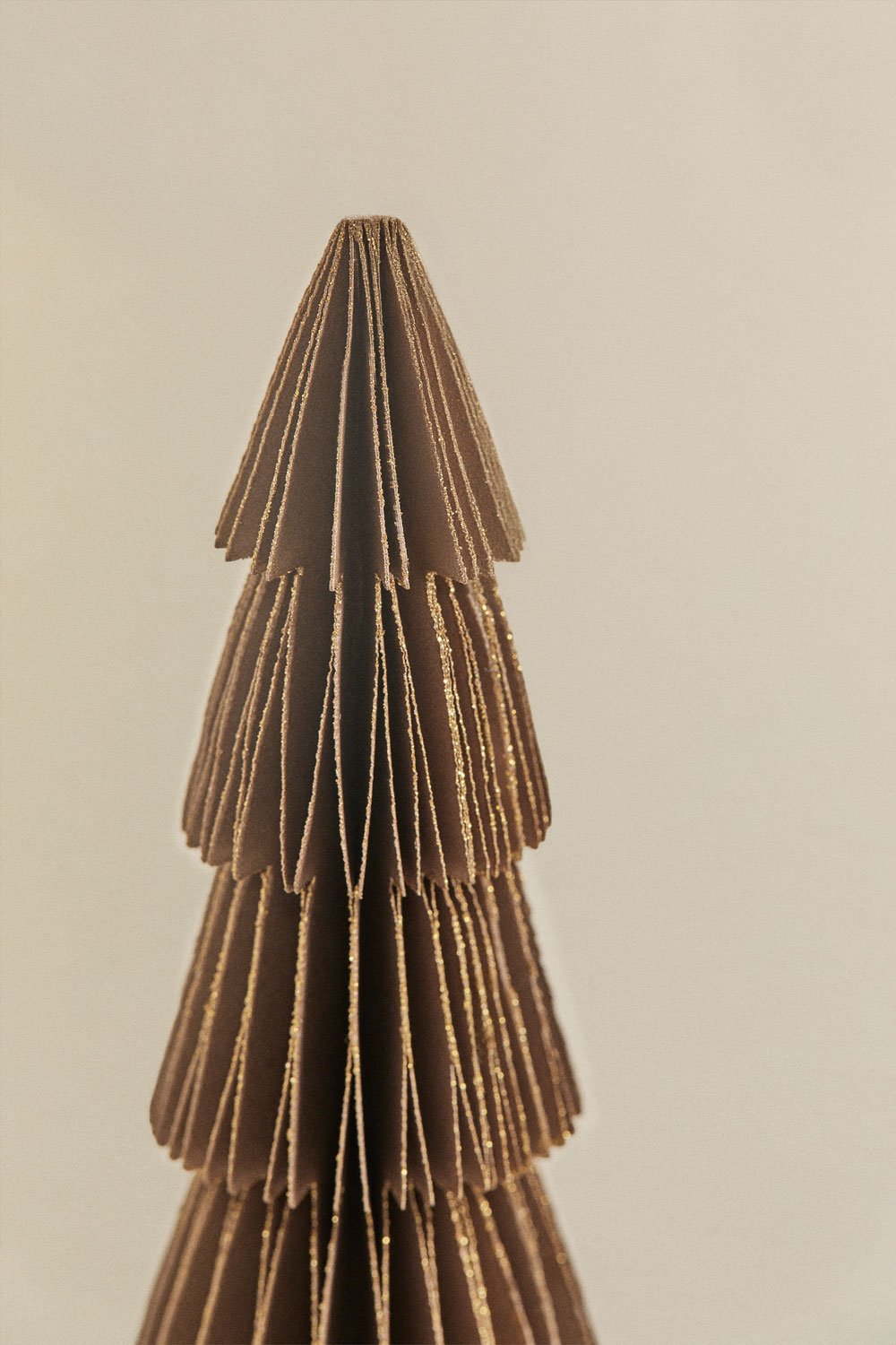 Pack de 2 árvores de Natal 15 cm em papel castanho caramelo com brilho Jesper, imagem de galeria 3
