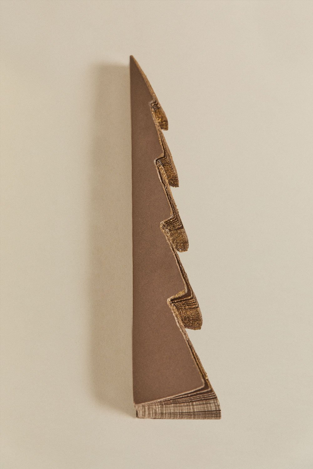 Pack de 2 árvores de Natal 15 cm em papel castanho caramelo com brilho Jesper, imagem de galeria 5