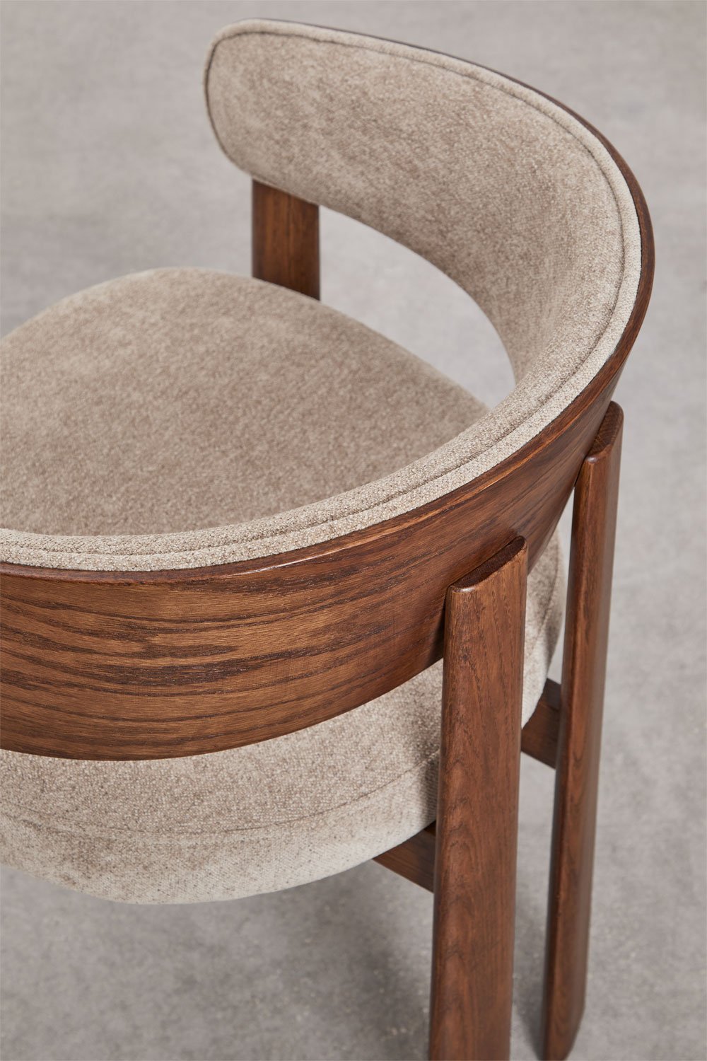 Pack de 4 cadeiras de jantar em madeira de carvalho e estofadas Olea, imagem de galeria 8