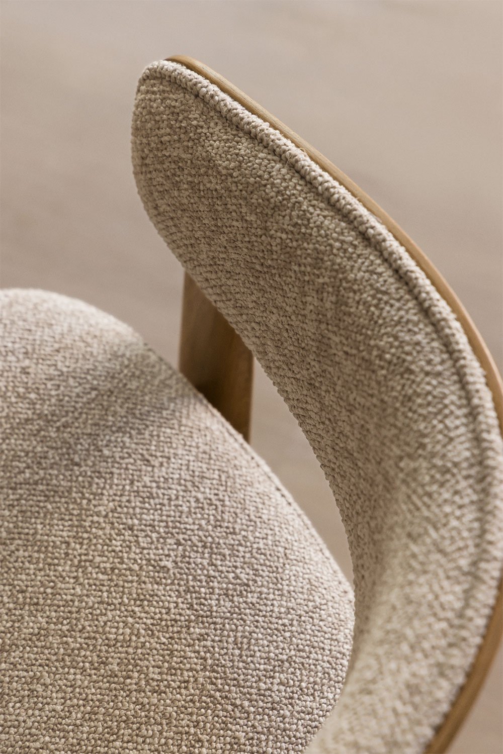 Cadeira de jantar em madeira de carvalho e estofada Olea, imagem de galeria 3