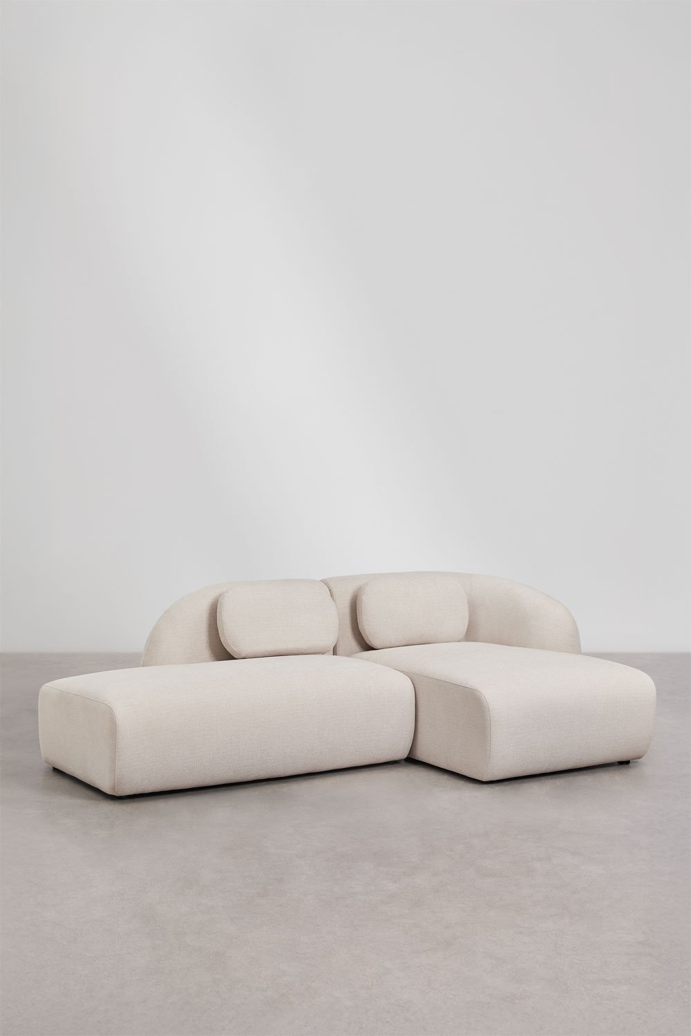 Sofá modular chaise longue direito de 2 peças com divã esquerdo em chenille Coquette, imagem de galeria 3