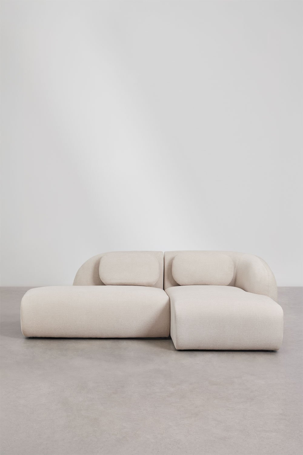 Sofá modular chaise longue direito de 2 peças com divã esquerdo em chenille Coquette, imagem de galeria 5