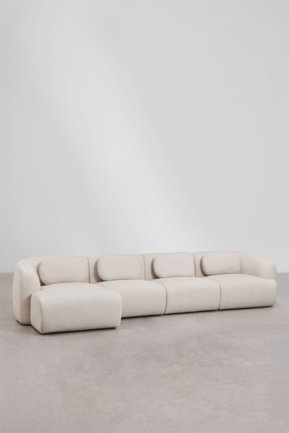 Sofá modular chaise longue esquerdo de 4 peças em chenille Coquette, imagem de galeria 3