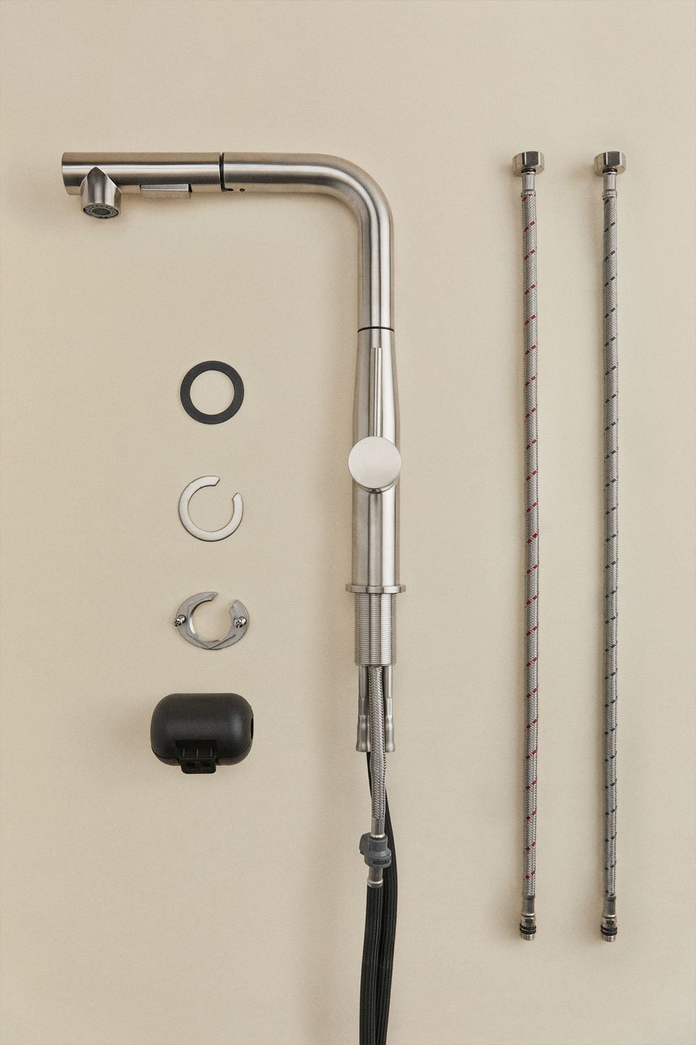 Torneira de exterior para cozinha com bica alta extraível em aço inoxidável Olyt, imagem de galeria 7