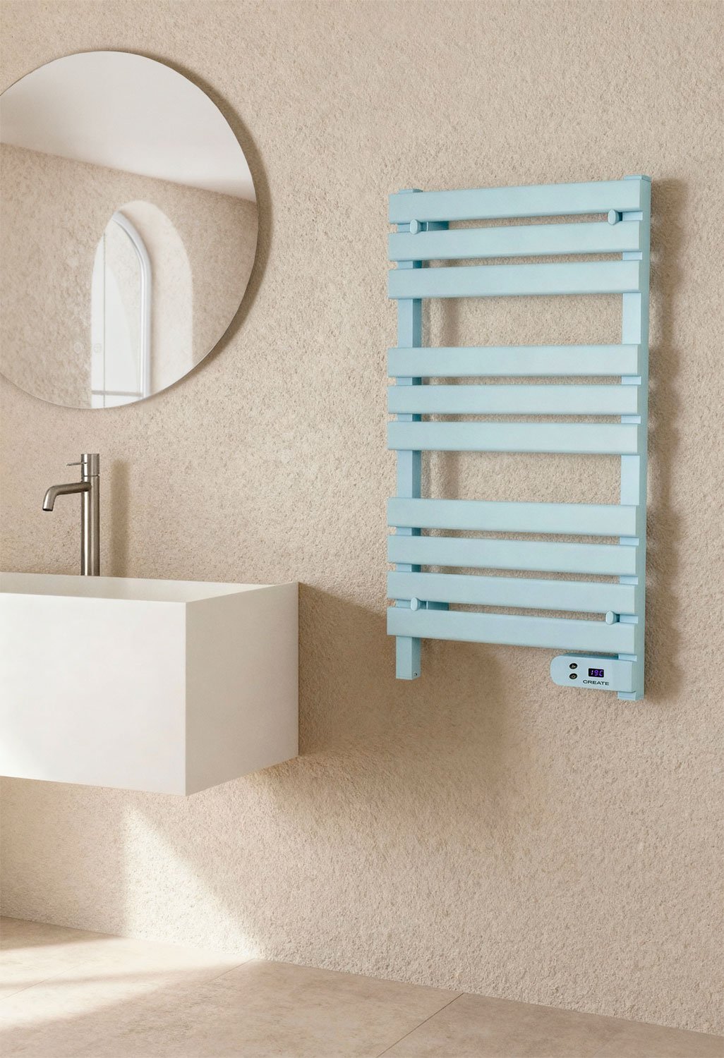 CREATE - WARM TOWEL - Barra de toalha elétrica para piso ou parede 500W, imagem de galeria 1