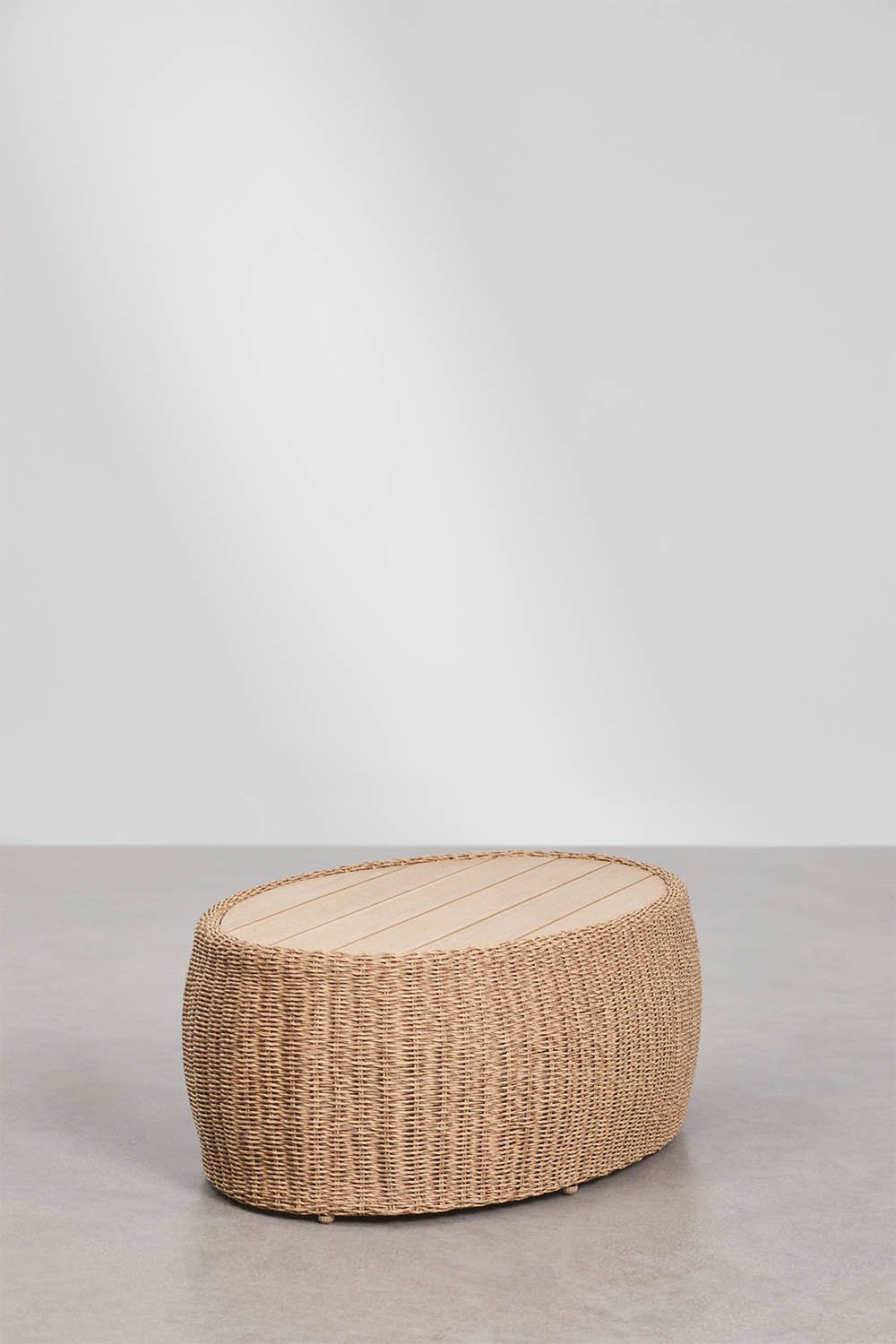 Conjunto de jardim Clarnyx com 2 poltronas e uma mesa de centro em madeira de acácia e rattan, imagem de galeria 8