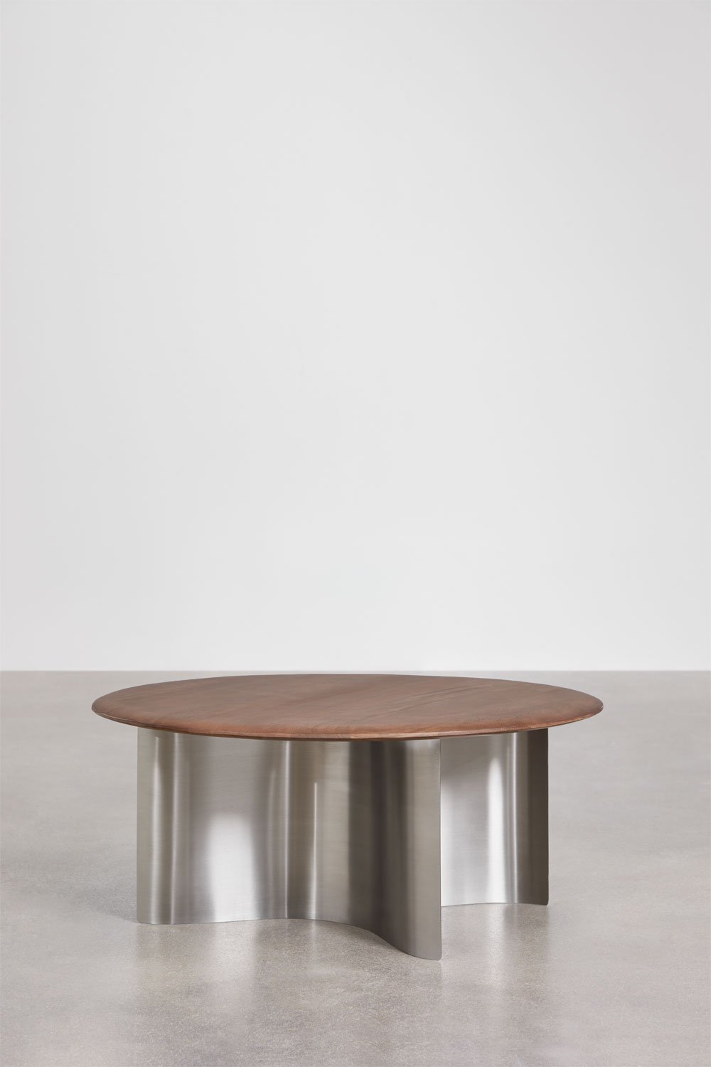 Round coffee table Ø80 cm in mango wood and stainless steel Marvion, imagem de galeria 4
