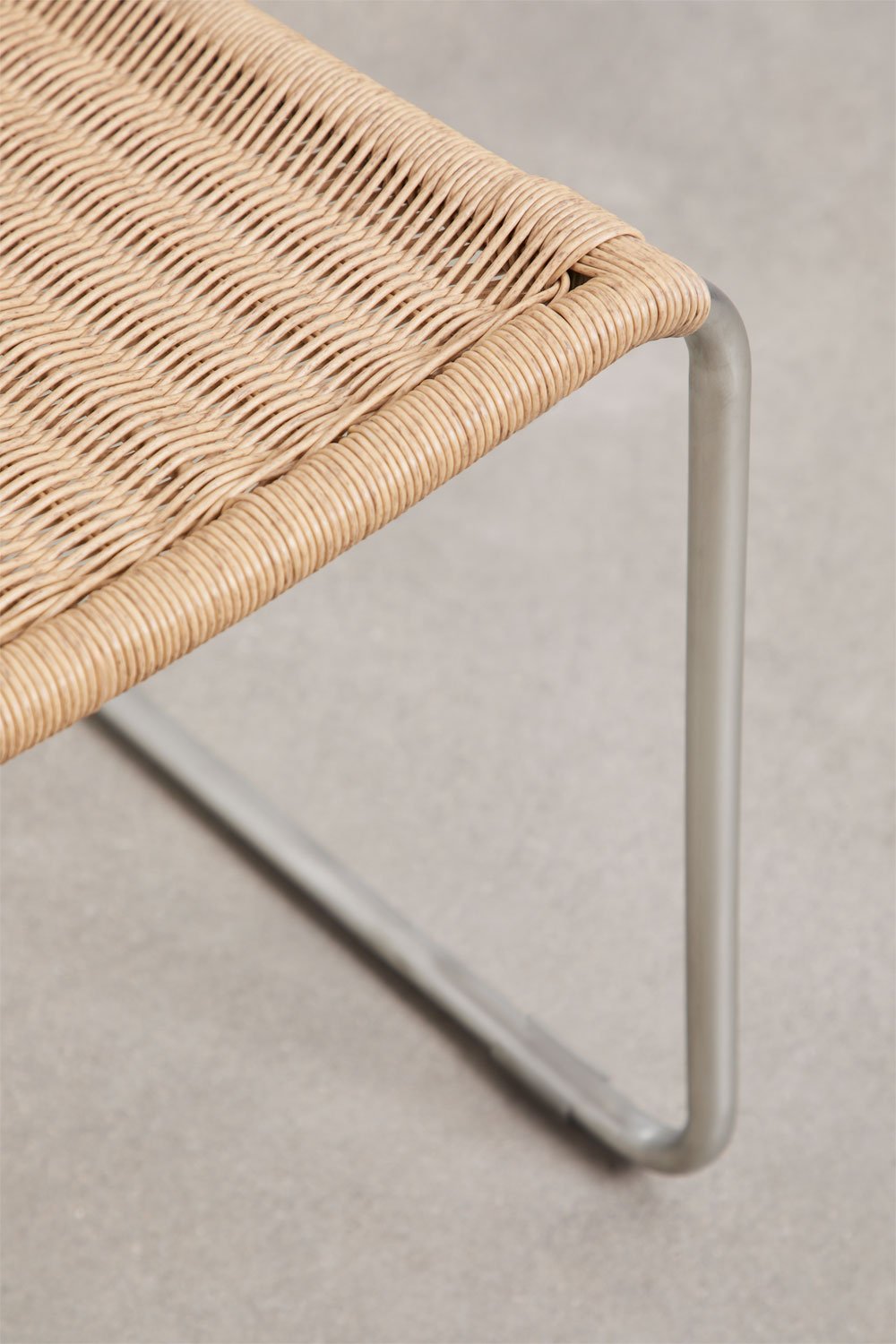 Pack de 2 cadeiras de jantar em aço inoxidável e rattan sintético Omaha, imagem de galeria 7